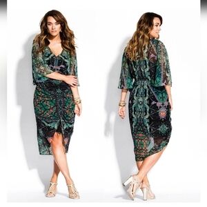 Grecian silhouette and exotic print,‎ City Chic's Santorini dress